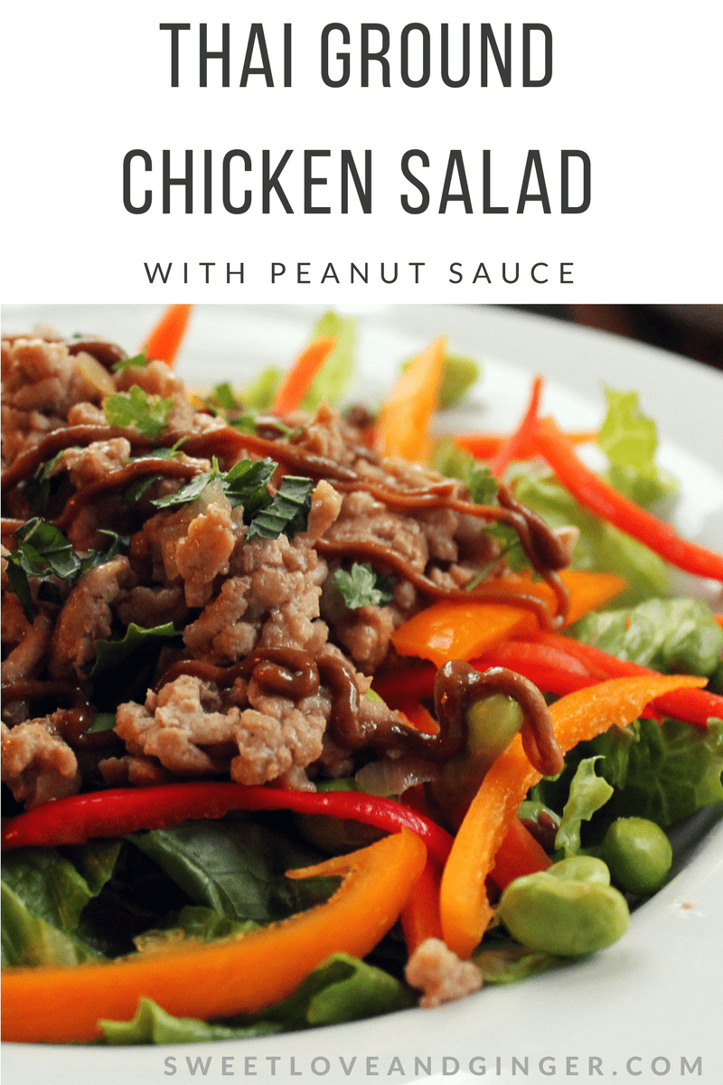 Thai Ground Chicken Salad with Peanut Sauce